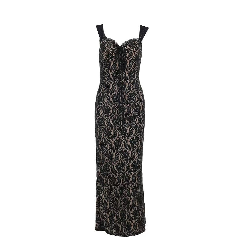 Damen Langärmliges Spitzenkleid mit figurbetontem Design und eleganten Details R&B