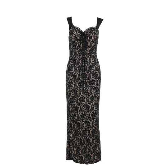 Damen Langärmliges Spitzenkleid mit figurbetontem Design und eleganten Details R&B