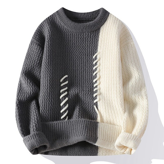 Damen Strukturierter Pullover mit einzigartigem Design und gewebtem Muster R&B
