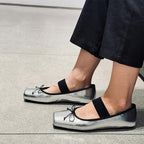 Damen Ballerinas aus hochwertigem Kunstleder mit eleganten Schleifendetails R&B