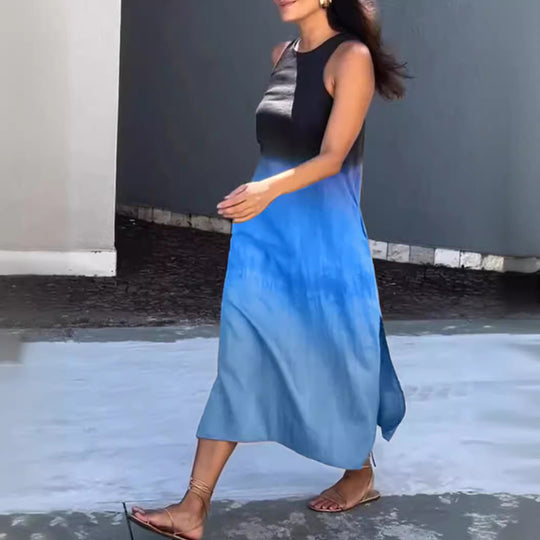 Damen Maxikleid mit elegantem Farbverlauf und großzügigem Schnitt Heidi-Mode