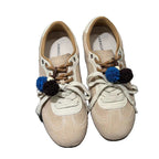 Damen Sneaker mit bunten dekorativen Pompons und hochwertigem Wildleder R&B