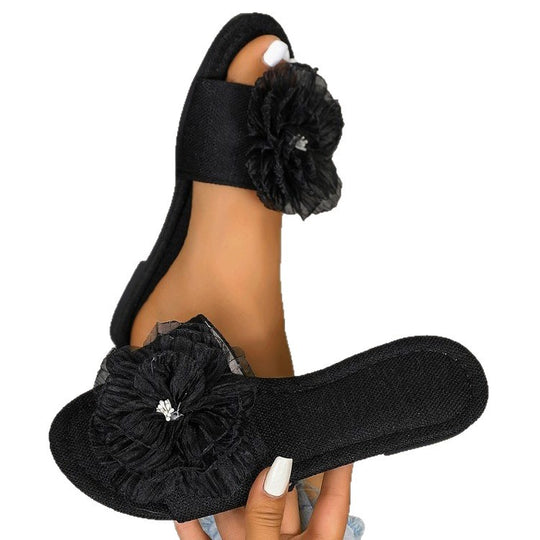 Damen Freizeit-Sandalen mit modischen Blumenapplikationen R&B