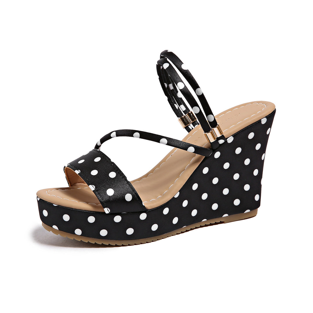 Damen Wedge-Sandalen mit modischem Punktedesign R&B