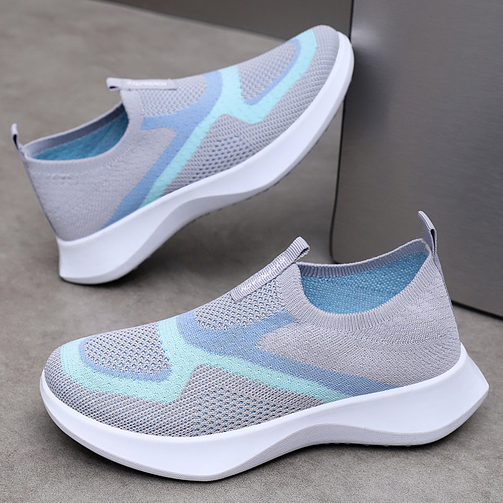 Damen Slip-On Sportschuhe mit atmungsaktivem Obermaterial und dämpfender Sohle R&B