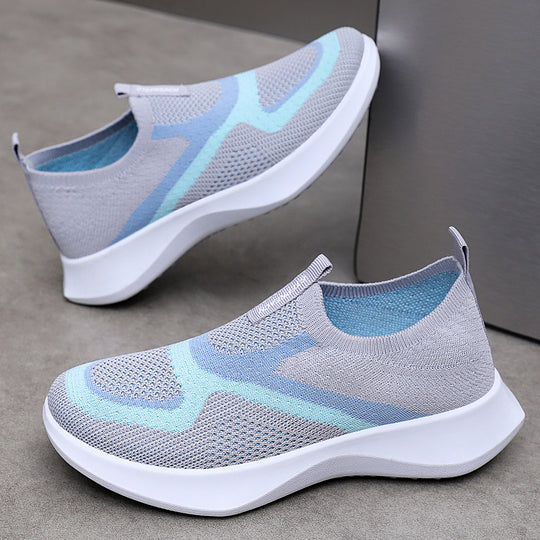 Damen Slip-On Sportschuhe mit atmungsaktivem Obermaterial und dämpfender Sohle R&B