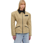 Damen modische Kurzjacke mit kontrastierendem Kragen R&B