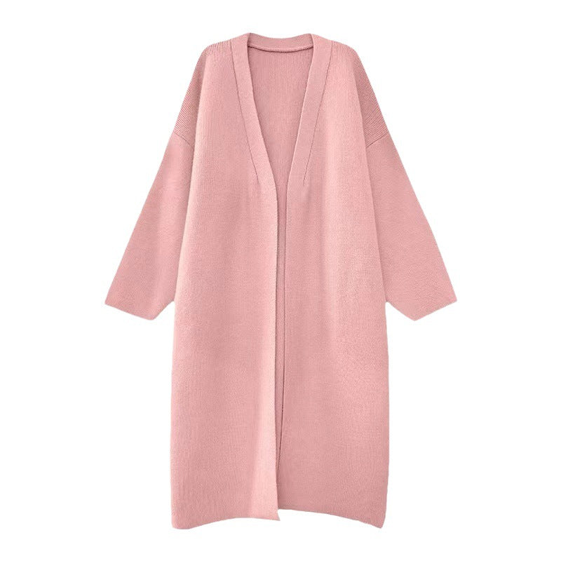 Damen Langer Wollmantel im minimalistischen Stil mit weitem Schnitt und eleganten Details R&B