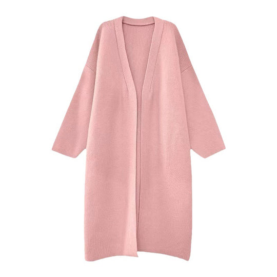 Damen Langer Wollmantel im minimalistischen Stil mit weitem Schnitt und eleganten Details R&B