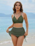 Damen Badeoutfit mit hohem Bund und trendy Wickelrock R&B