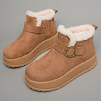 Damen Winterstiefel mit hochwertigem Fleece-Innenfutter und modischer Schnalle R&B