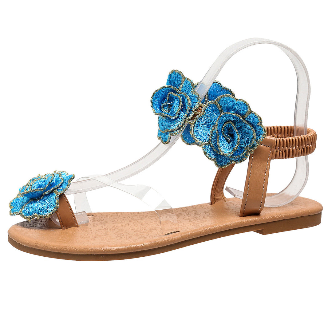 Damen Sandalen mit floralen Verzierungen R&B
