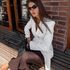 Damen Eleganter Taillierter Blazer mit Knotenverschluss R&B