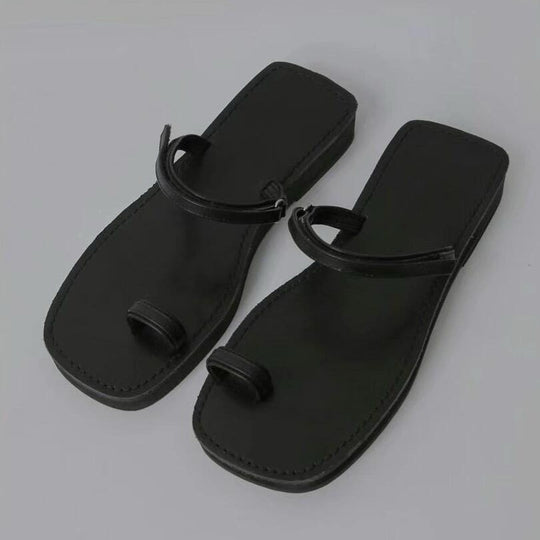 Damen Designer Zehentrenner-Sandalen mit modischem Metallic-Design und komfortablem Fußbett R&B