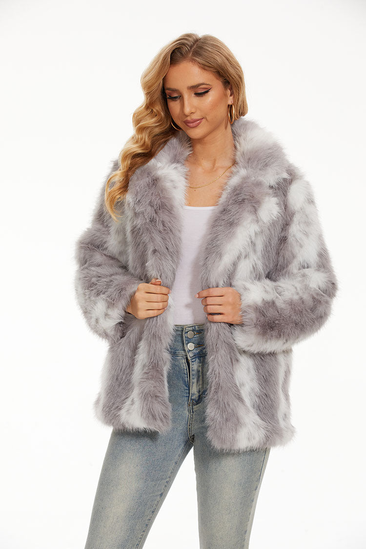 Damen Fuzzy Oversized Jacke R&B
