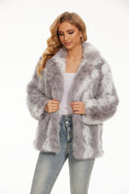 Damen Fuzzy Oversized Jacke R&B