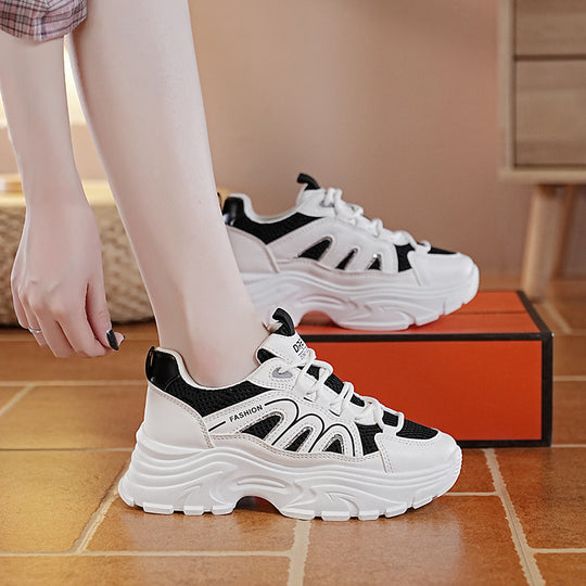 Damen Sportliche Chunky Sneakers mit atmungsaktiver Oberflächenstruktur R&B