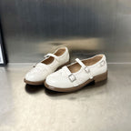 Damen elegante Ballerinas mit doppeltem Riemenverschluss und dekorativem Lochmuster R&B