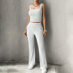 Damen funktionale Kombination aus ärmellosem Top und fließenden Hose R&B