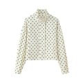 Damen cropped Steppjacke mit modernem Polka-Dots-Design R&B