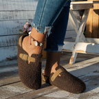 Damen Hausschuhe mit kuscheligem Fell und modischem Schnallen-Design R&B
