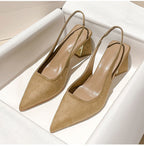 Damen Slingback-Pumps mit quadratischem Absatz R&B