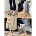 Damen Slingback Ballerinas mit dekorativem Schleifendetail
