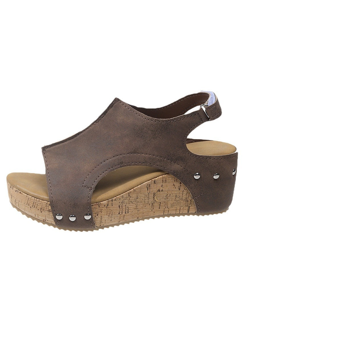Damen Keil-Sandalen mit modischem Schliff und hochwertiger Korksohle R&B