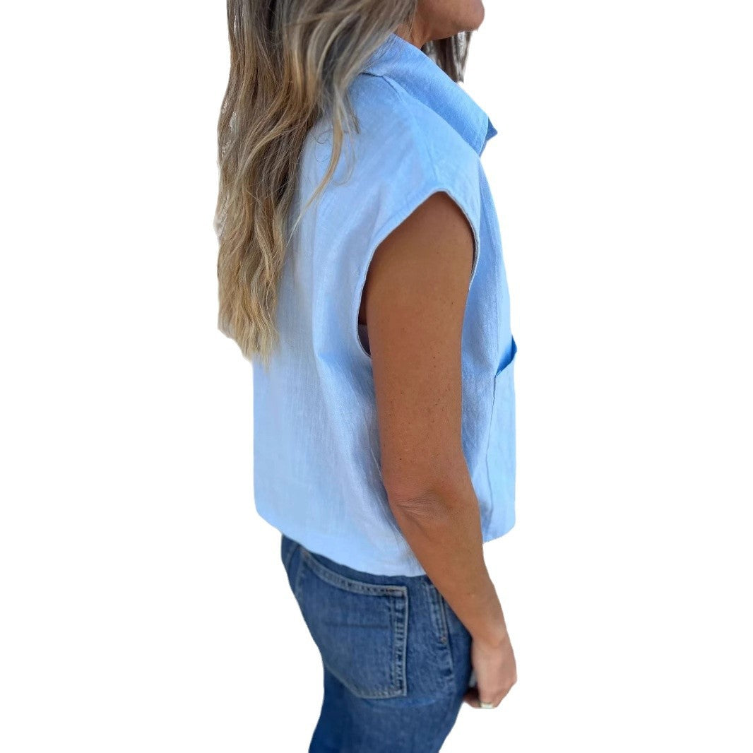 Damen Strukturierte Bluse mit praktischen Brusttaschen und elegantem Kragen R&B