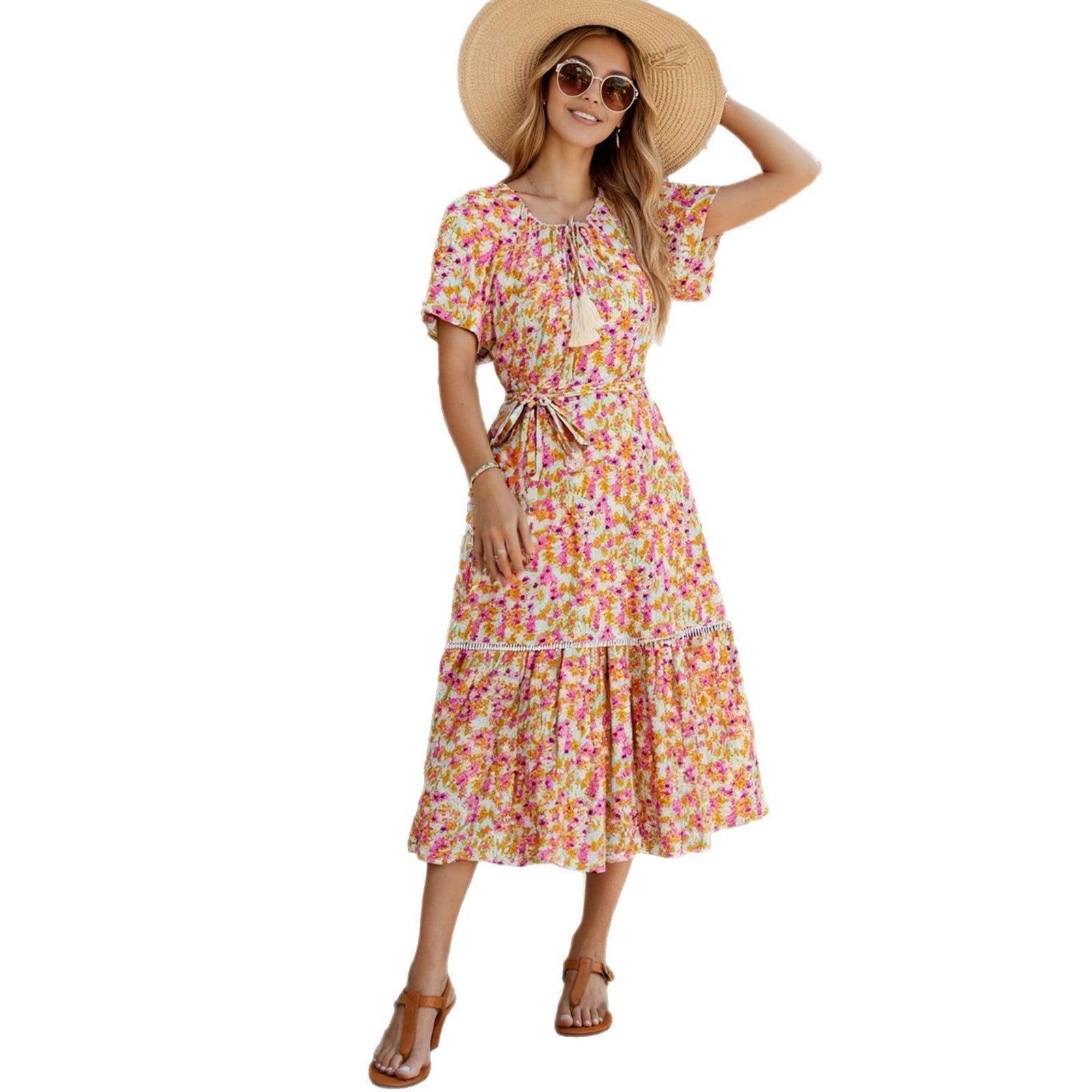 Damen Freizeitkleid mit floralen Mustern R&B
