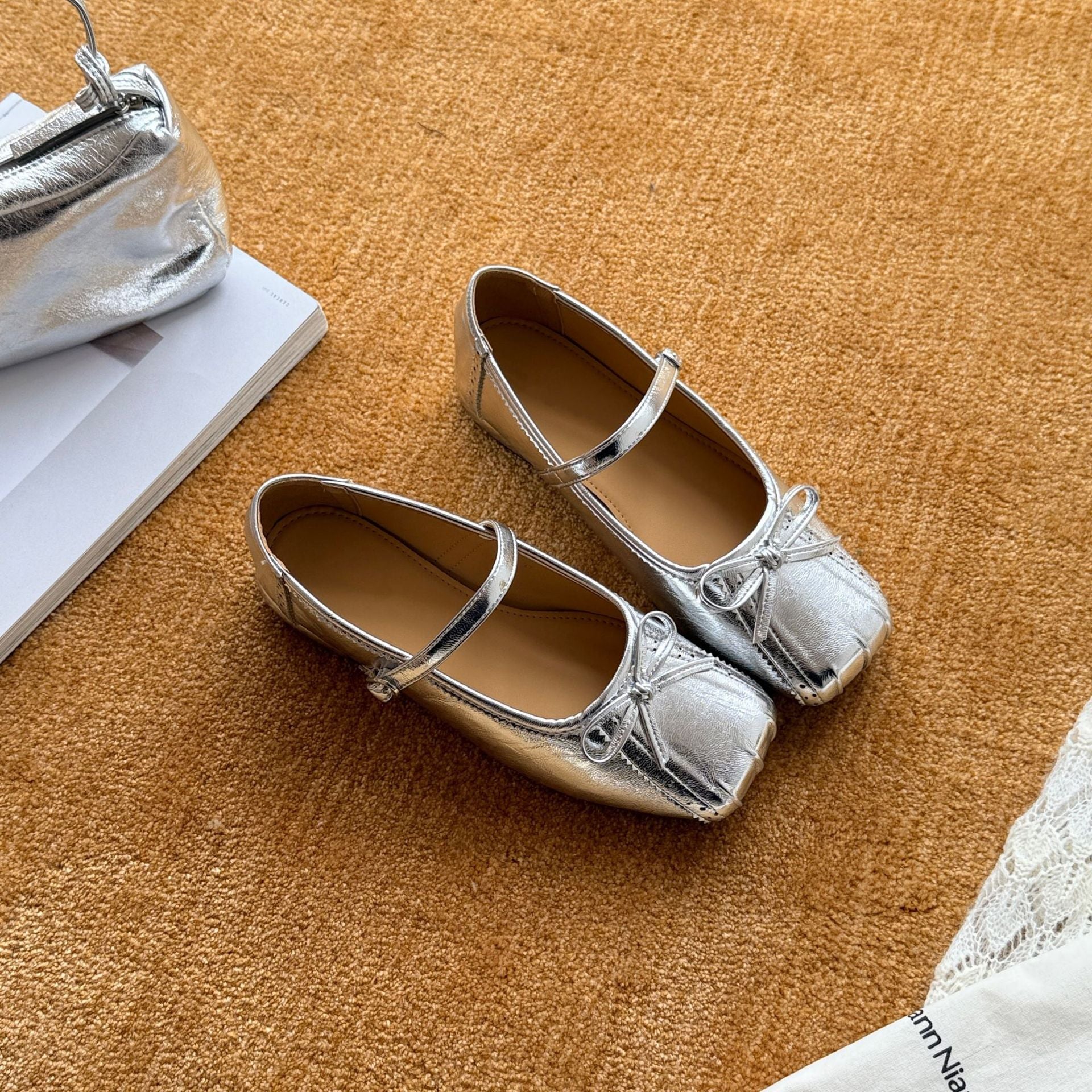 Damen Ballerinas mit modischem Riemchen und dekorativem Schleifen-Detail R&B