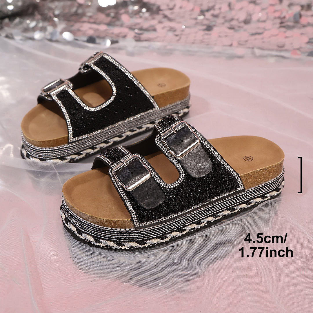 Damen Plateausandalen mit dekorativem Riemendesign und ergonomischem Fußbett R&B