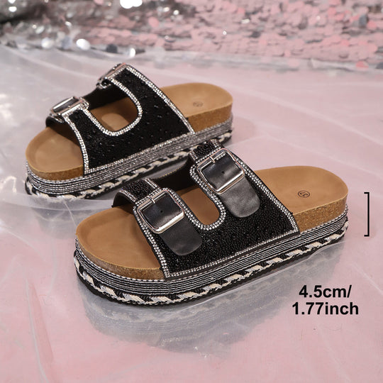 Damen Plateausandalen mit dekorativem Riemendesign und ergonomischem Fußbett R&B
