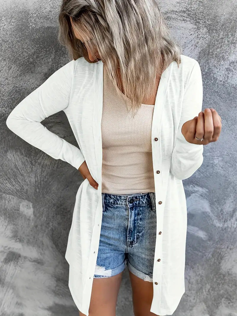 Damen Langer Strickcardigan mit Taschen R&B