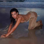 Damen Transparente Maxikleid mit schimmerndem Effekt R&B
