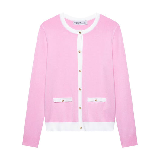 Damen elegante Strickjacke mit dekorativen Knöpfen und Taschen R&B