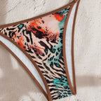 Damen Triangel-Bikini mit animalischem Druck R&B