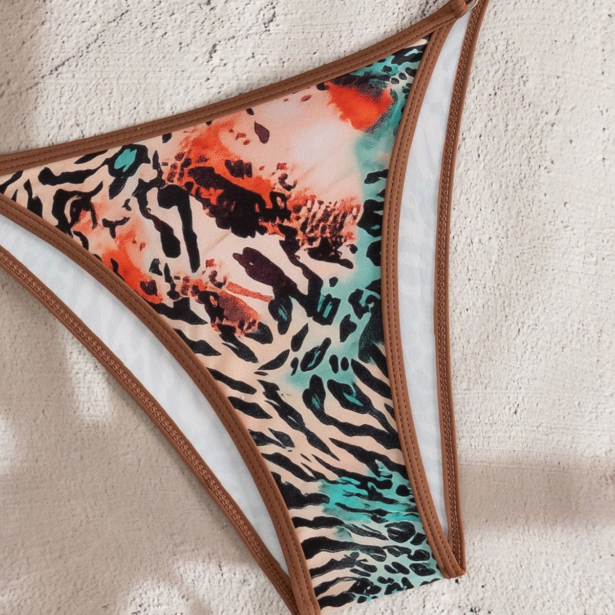 Damen Triangel-Bikini mit animalischem Druck R&B