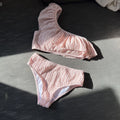Damen Voluminöses Rüschenset mit asymmetrischem Oberteil R&B