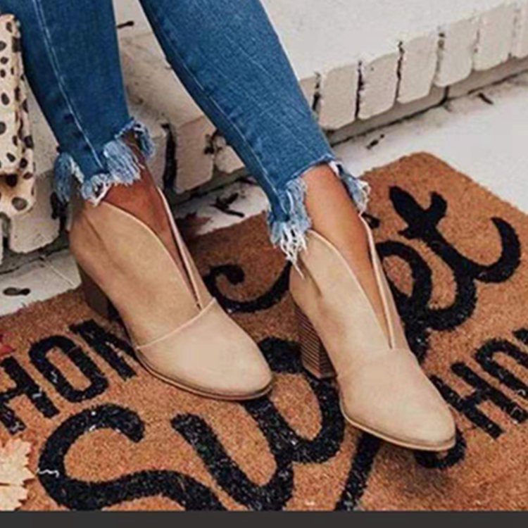 Damen modische Ankle Boots mit offenem Design und blockierendem Absatz R&B