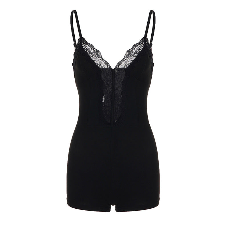 Damen Body mit Spitzendetails und enganliegendem Schnitt R&B