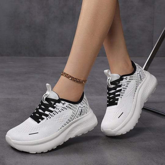 Damen nan ergonomischer Komfort-Sneaker mit nahtlosem Maschenoberteil und keilförmiger Dämpfung R&B