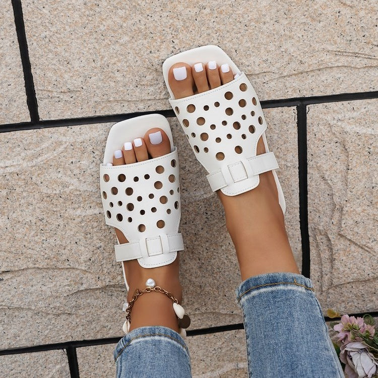 Damen bequeme Open-Toe Sandalen mit atmungsaktiven Lüftungsöffnungen R&B
