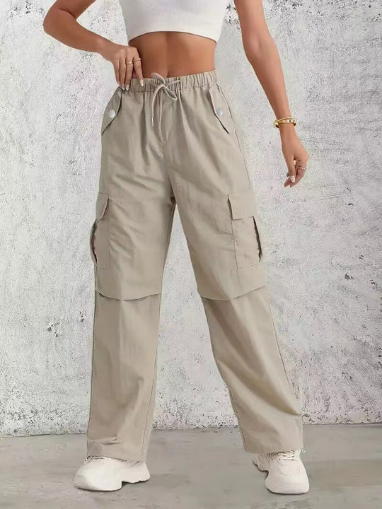 Damen Cargo-Hose mit seitlichen Taschen und elastischem Bund R&B