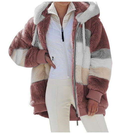 Damen Fleecejacke mit modernen Farbblöcken und praktischen Taschen R&B