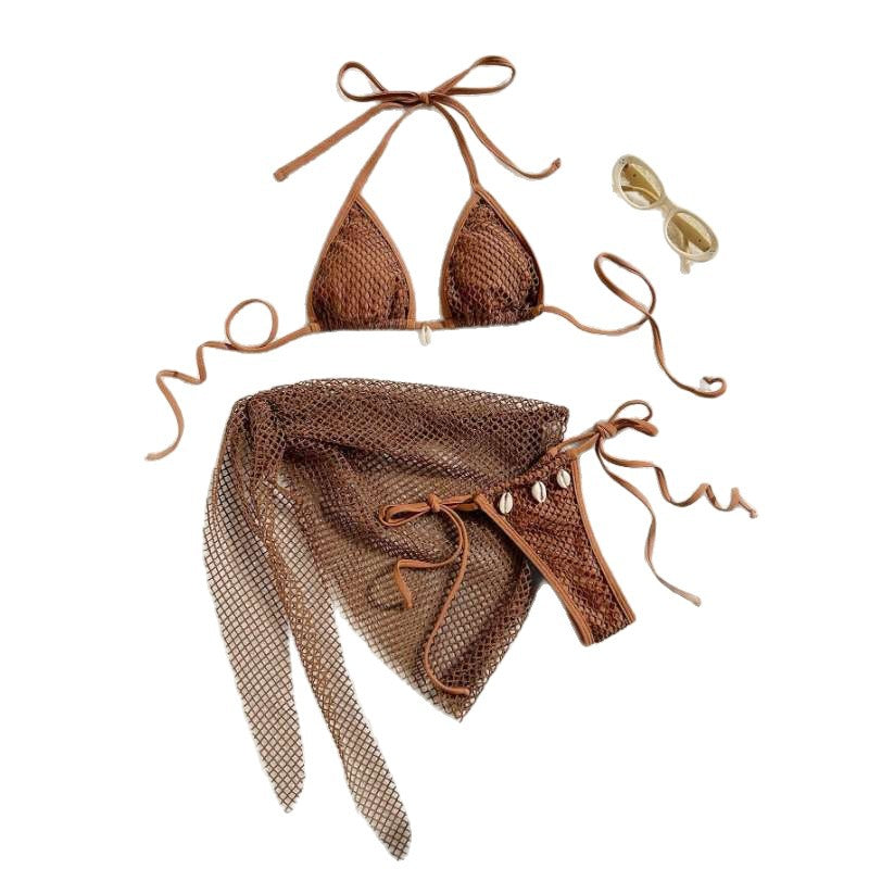 Damen Triangel-Bikini mit Netzdesign R&B