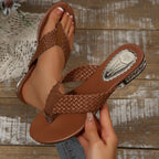 Damen komfortable Zehentrenner-Sandalen mit geflochtenem Riemendesign R&B