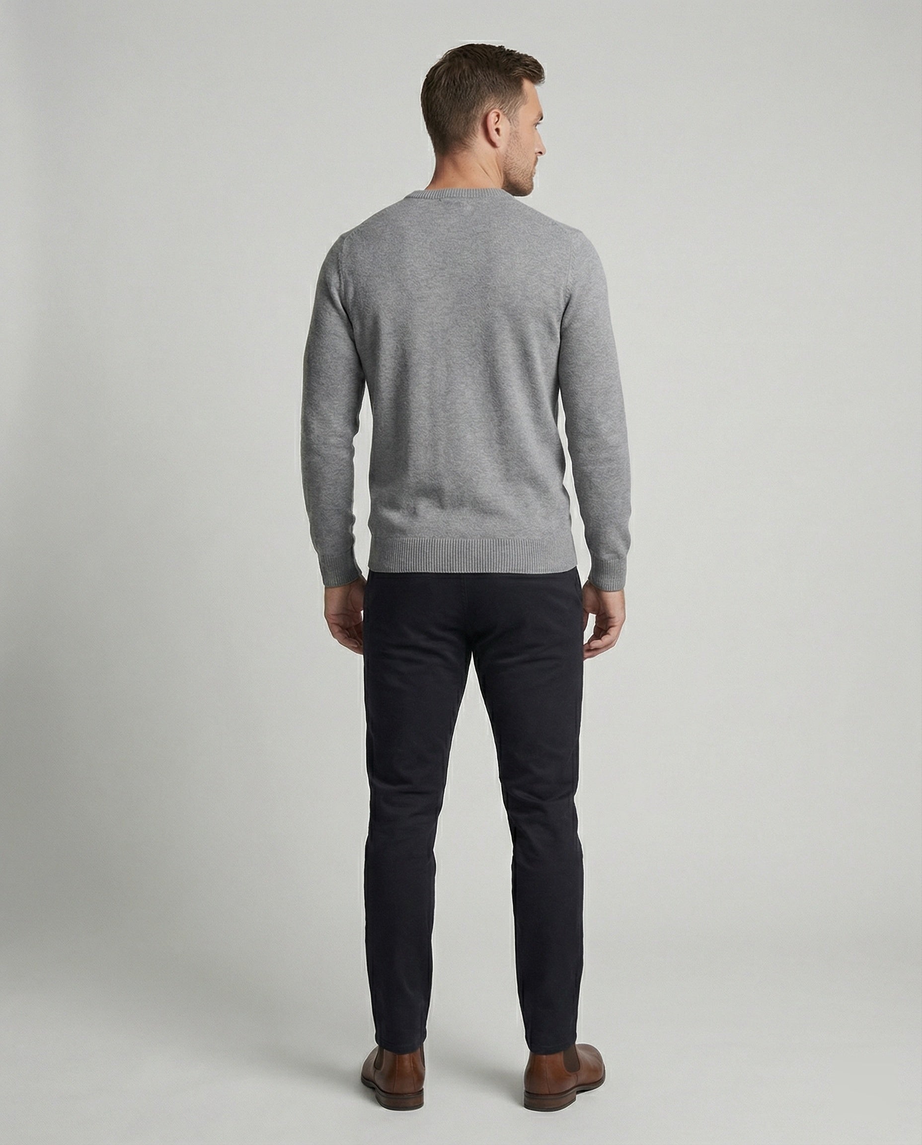 Herren V-Ausschnitt Pullover aus hochwertiger Baumwolle mit bequemer Passform