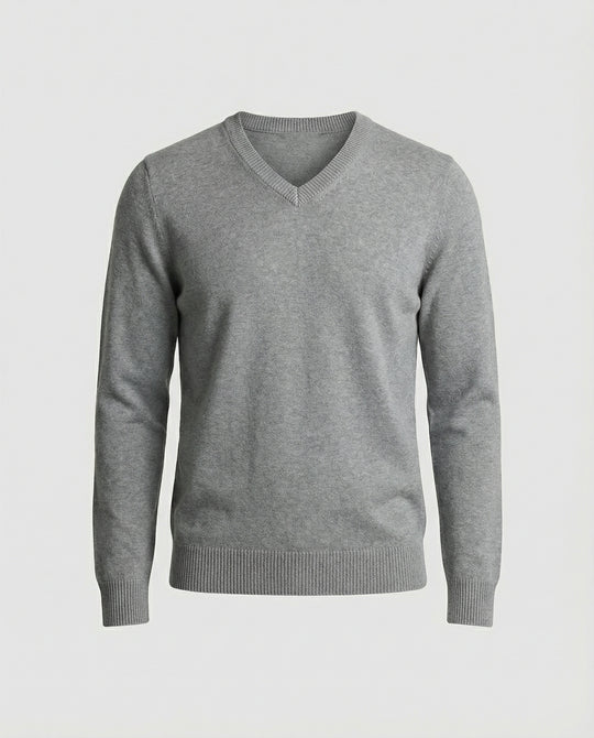 Herren V-Ausschnitt Pullover aus hochwertiger Baumwolle mit bequemer Passform R&B