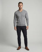 Herren V-Ausschnitt Pullover aus hochwertiger Baumwolle mit bequemer Passform